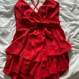 Red princess polly romper